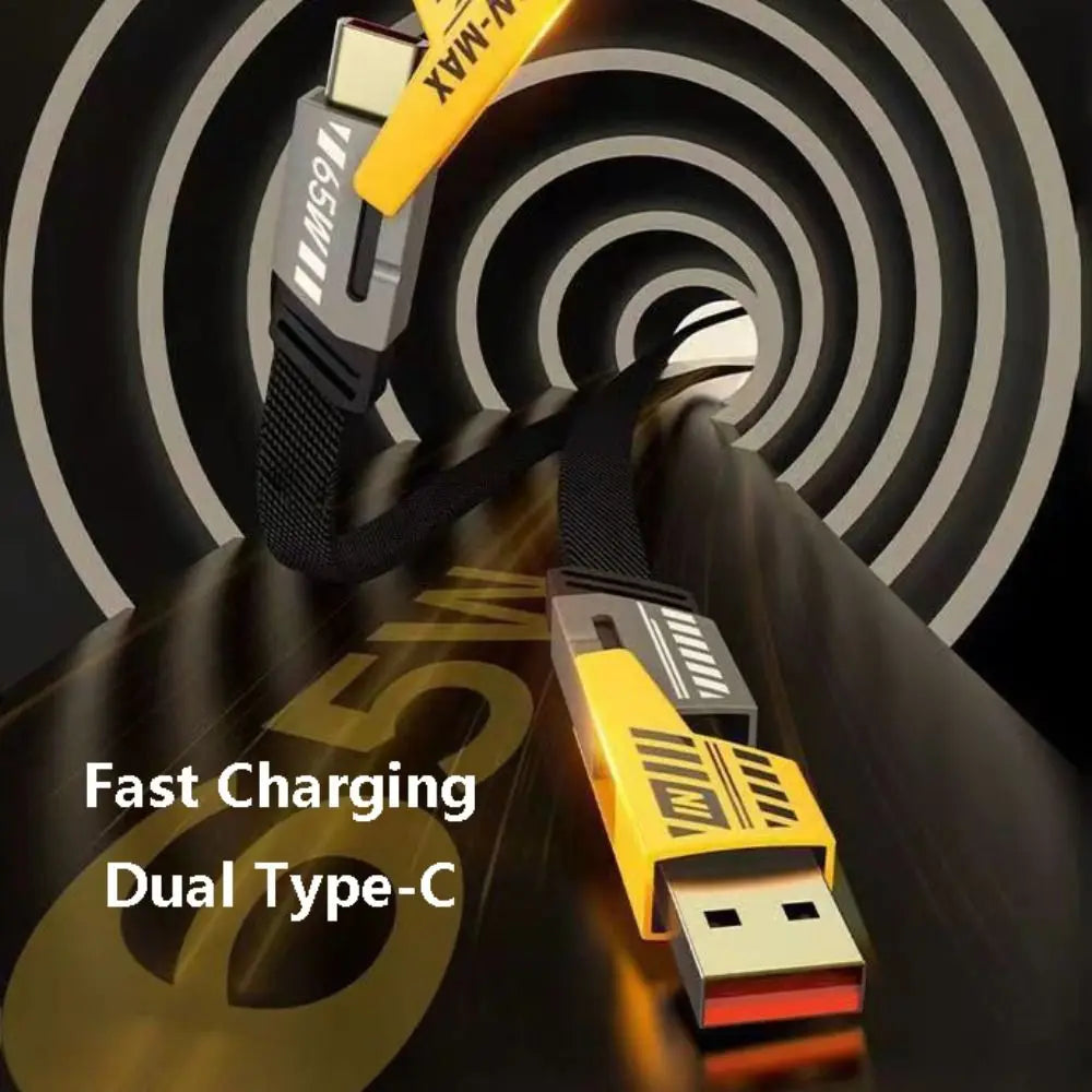 Four-in-one Fast Data Cable Multi-function Fast Charging Mecha Data Cable USB Type C PD Dual Type-C Extension Cable