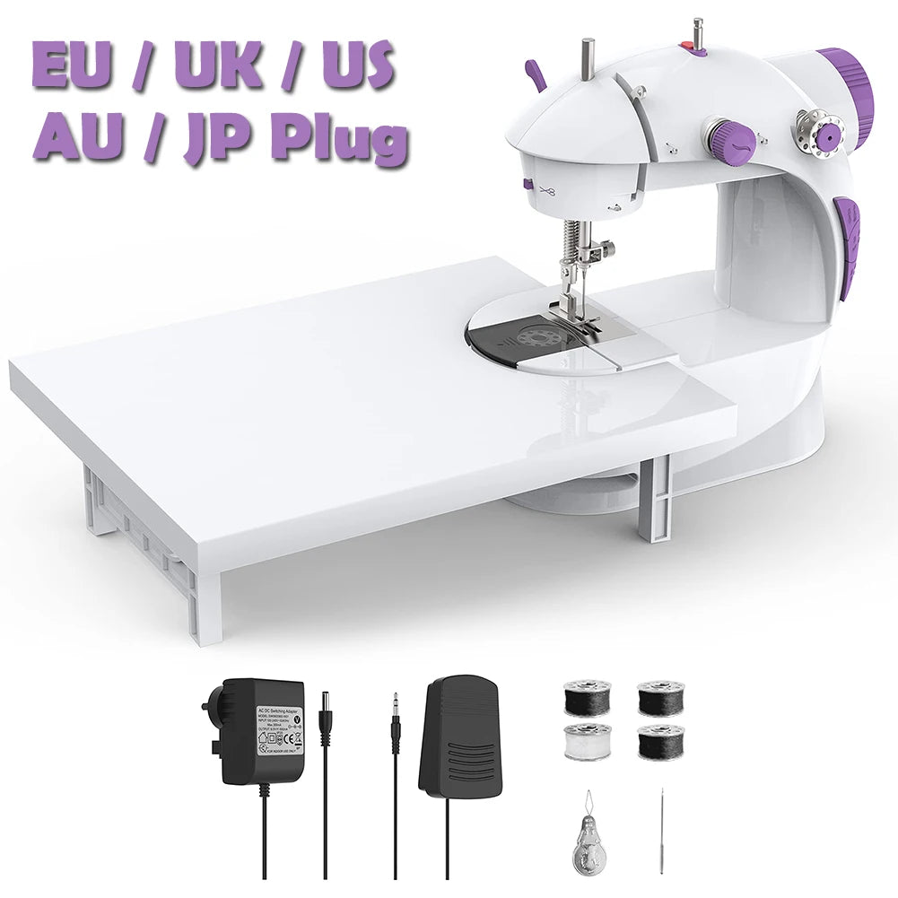 Mini Electric Handheld Sewing Machine 2022 Dual Speed Adjustment with Light Foot AC100-240V Double Threads Pendal Sewing Machine