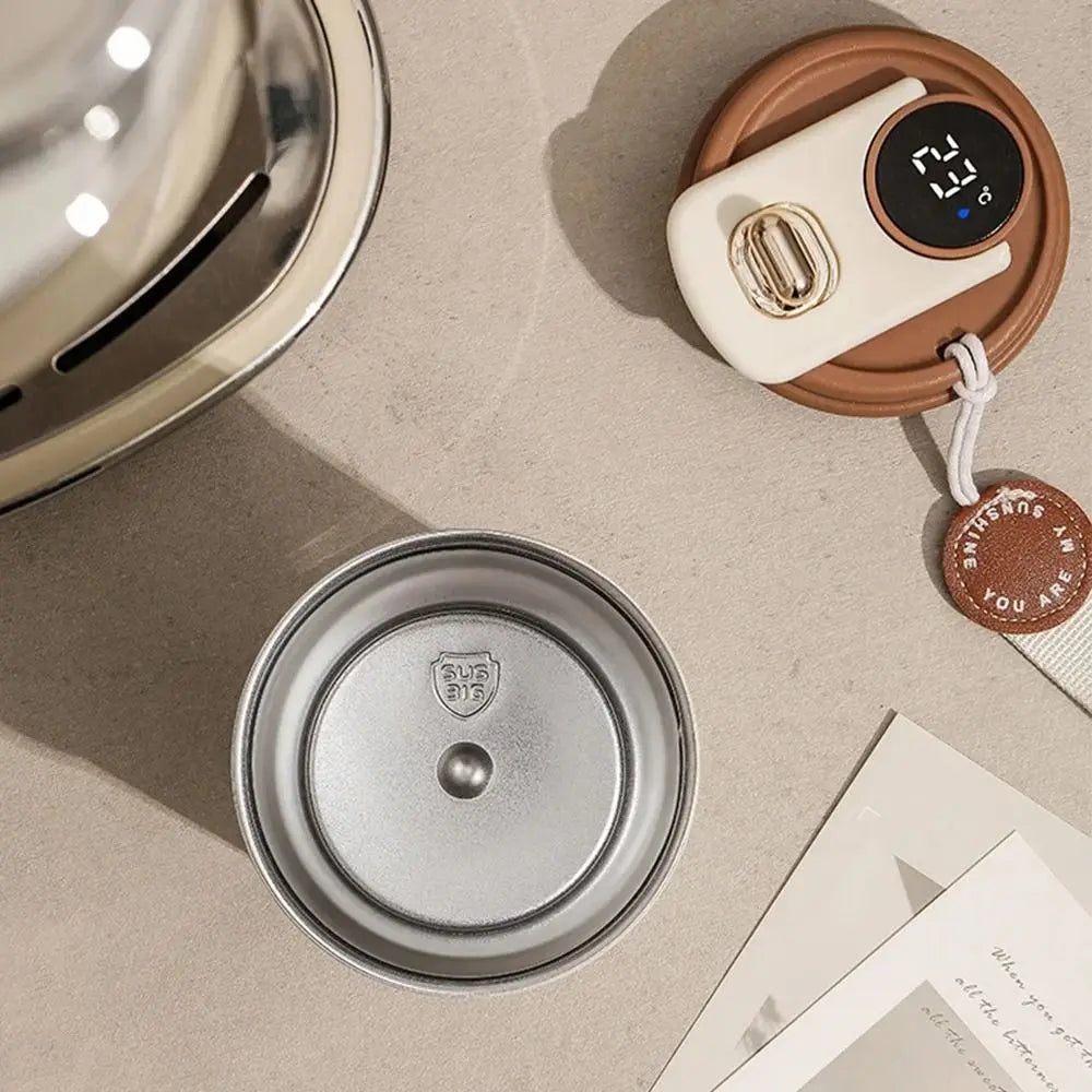 Vacuum Flask 450ML Thermal Water Bottle Creative Portable Coffee Thermos Cup Double Wall Digital Drinking Bottle Travel