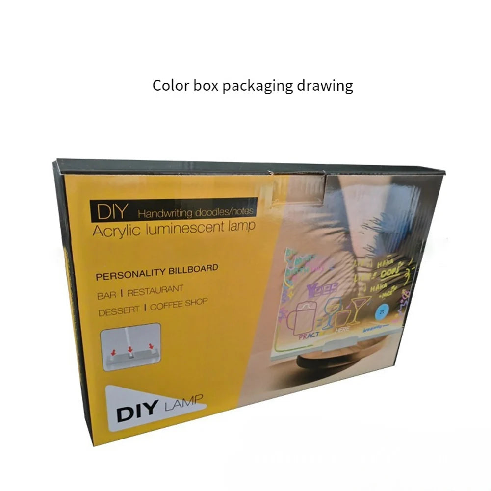 Drawing Board Colorful LED Acrylic Message Board With 7 Color Pens Erasable Writing Writing Message Board Billboard Whiteboard