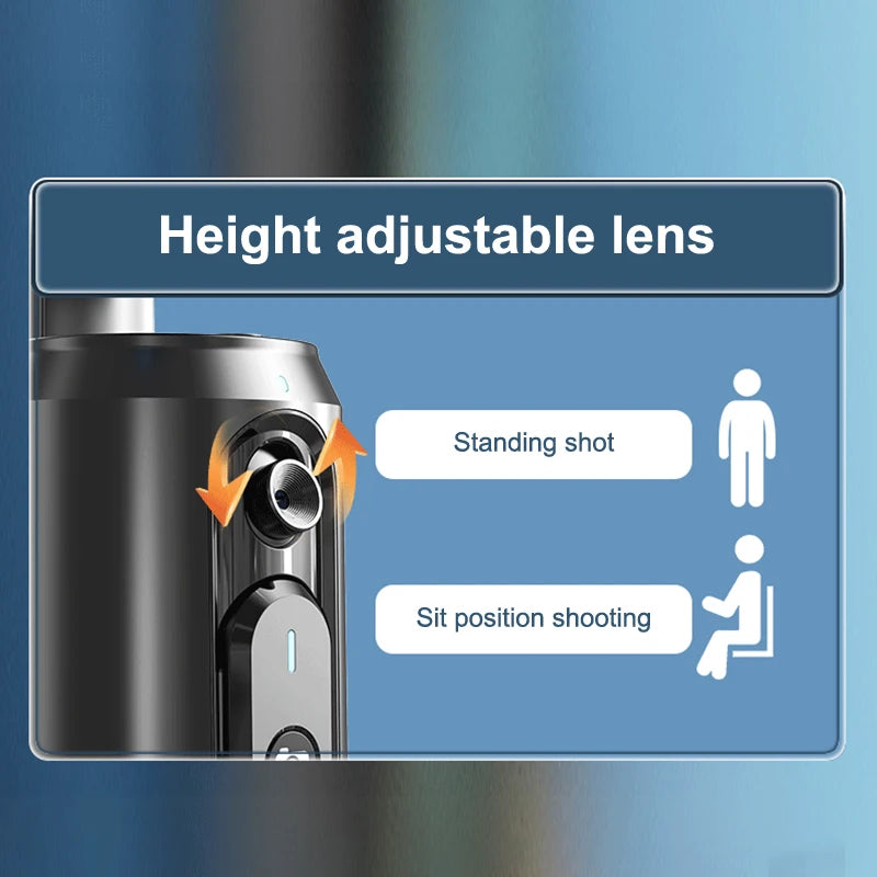 360° Rotation Gimbal Stabilizer AI Auto Face Tracking Phone Holder Desktop Tracking Gimbal With Remote For Live Vloging Video