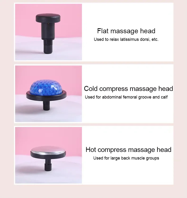 Home Gym Massage Gun Electric Handheld Muscle Massager Device Portable Deep Tissue Relaxation Cold Hot Fascia Gun