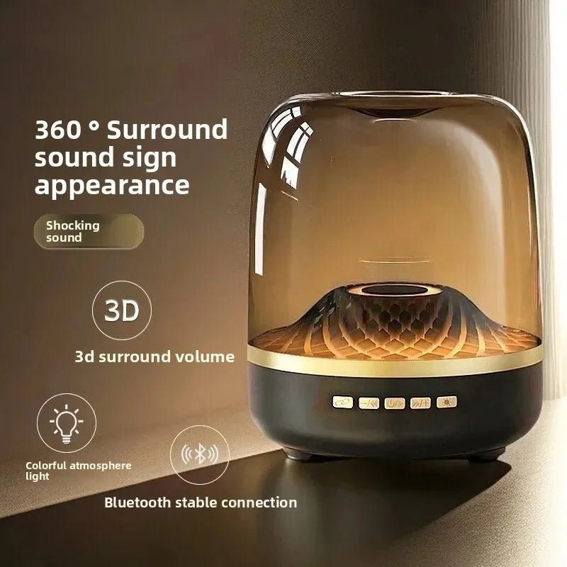 Qisheng Wireless Bluetooth Smart Speaker LED Multi Light Subwoofer TF Card USB Flash Drive FM Radio Home Desktop Decoration