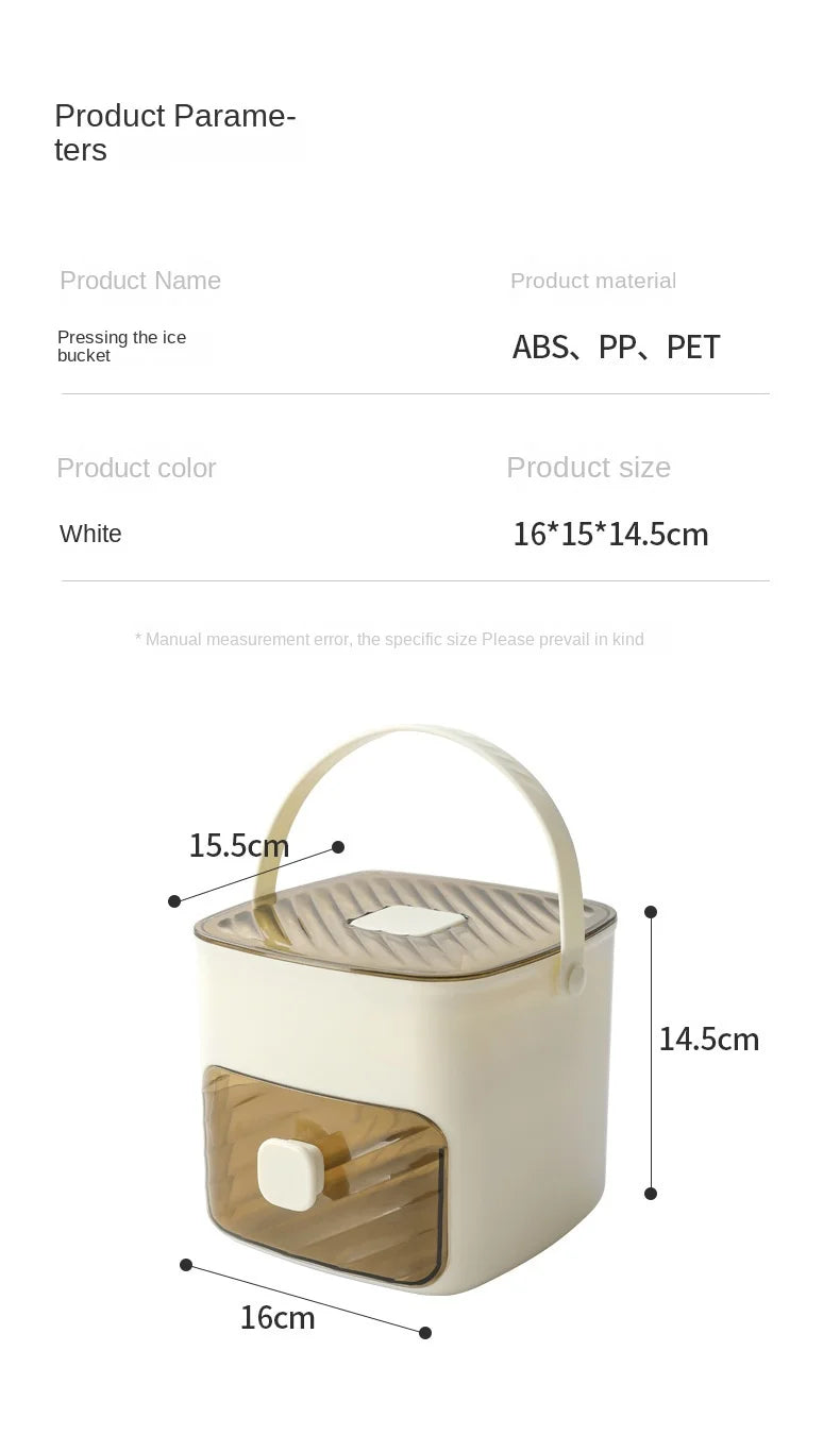 1PC ice making box press type ice mold easy to demold large capacity ice bucket camping home multifunctional ice maker