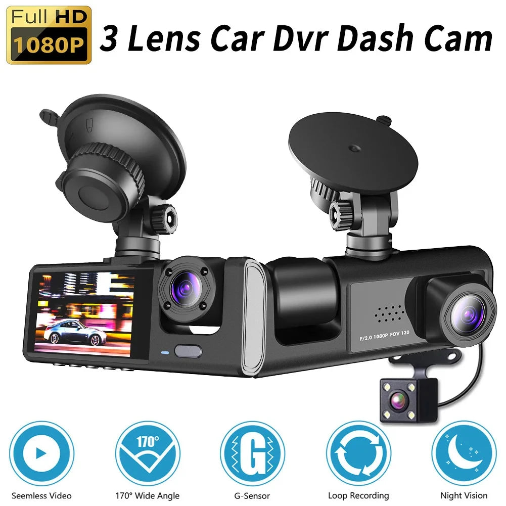 A22 1080P DVR Car Recorder 2-inch Screen Front and Rear Cameras Car Recorder 32G/64g Supports Night Vision Loop