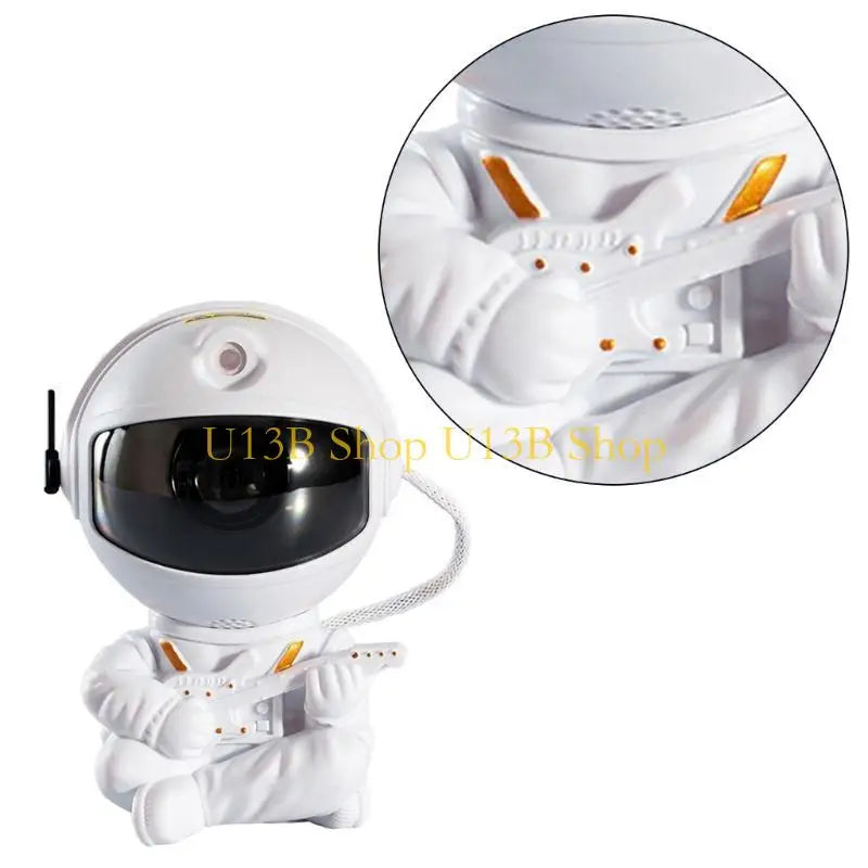 U13B 360°Rotation Astronaut Projector Light with Guitar/Star in Hand Portable Remote Control Night Lamp for Bedroom Decors