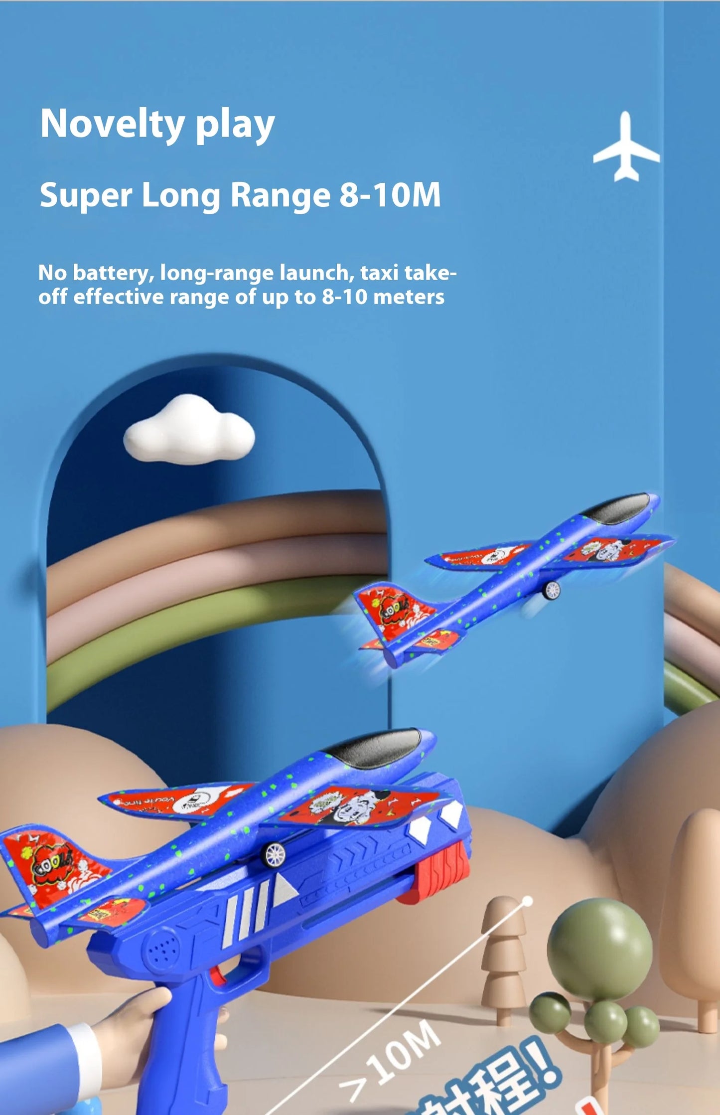 Airplane toy boy, rubber band powered fighter jet, hand thrown space model simulation, model assembly, handmade production