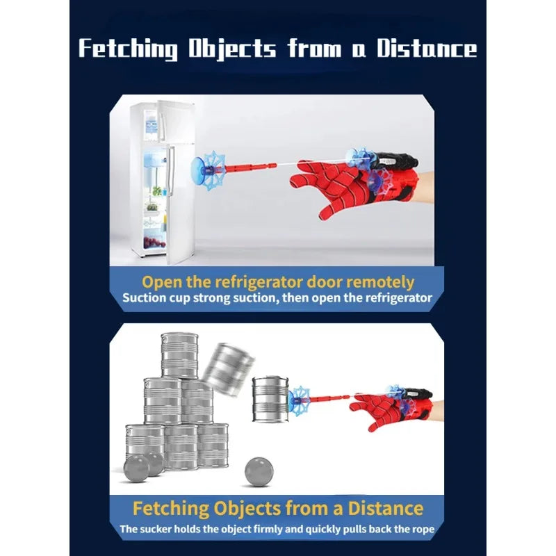 Cobweb Ejector Spider Man Super Hero Gloves Childern Toy Boy Decoraction for Cosplayer Emissionable Soft Bullet Gun