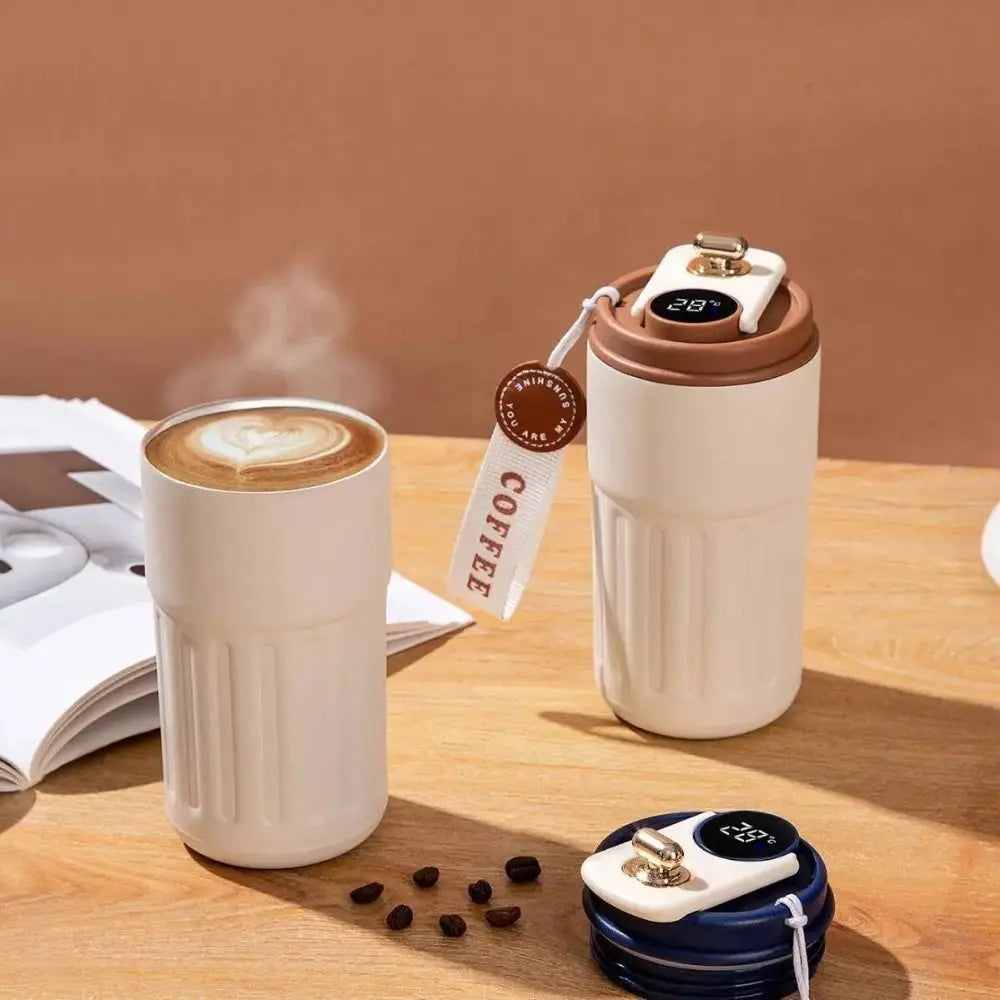 Vacuum Flask 450ML Thermal Water Bottle Creative Portable Coffee Thermos Cup Double Wall Digital Drinking Bottle Travel