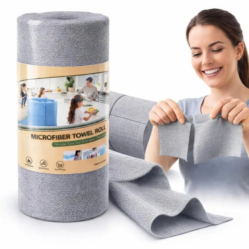 Thickened Disposable Tearable Kitchen Cleaning Cloth Oil-proof Dish Towel Absorbent Wet And Dry Dual-use Wipes Dishwashing