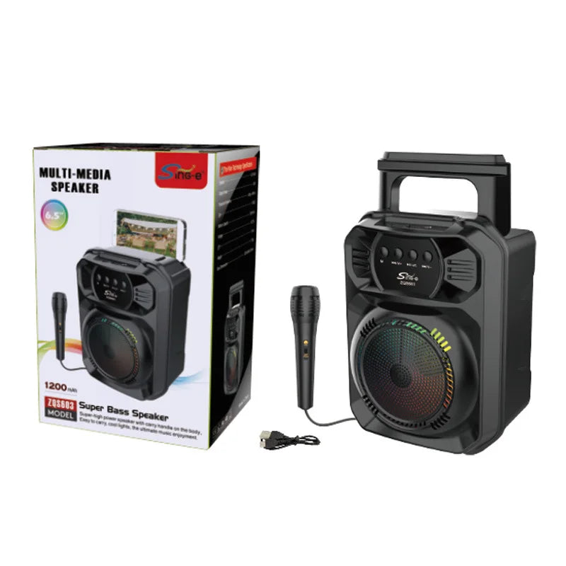 ZQS603 New Bluetooth Speaker Outdoor Portable Square Dance Audio Large Volume with Microphone Karaoke