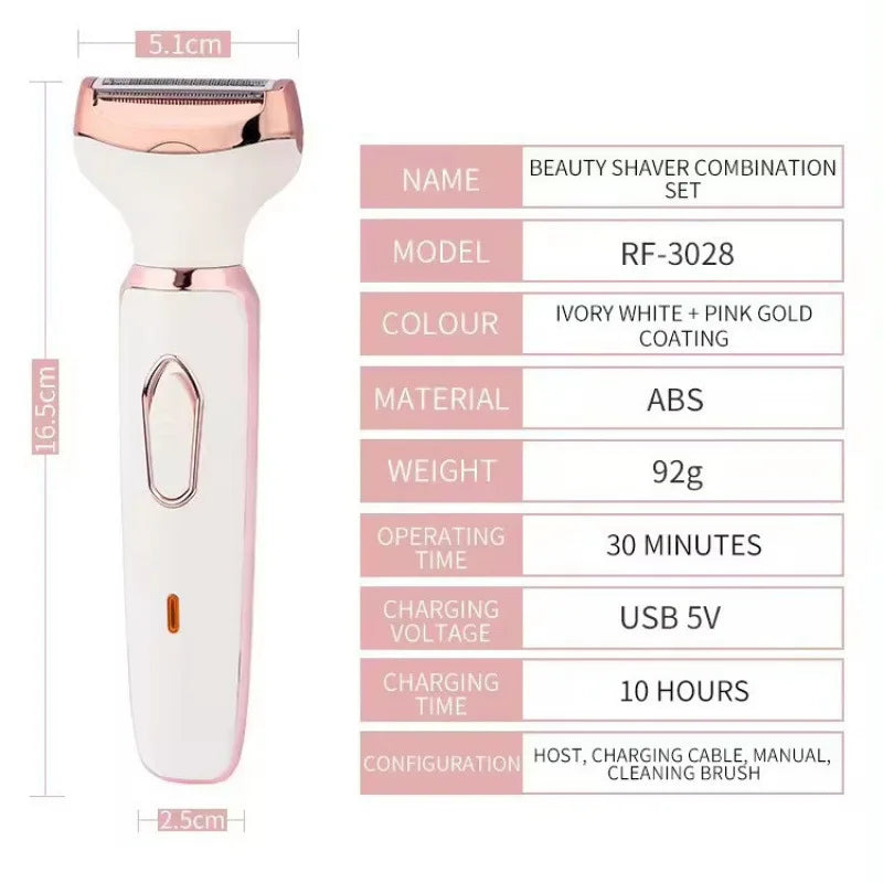 4 in 1 Electric Lady Shaver Body Hair Removal Epilator Painless Cordless Trimmer Razor Gifts for Women Home Appliances