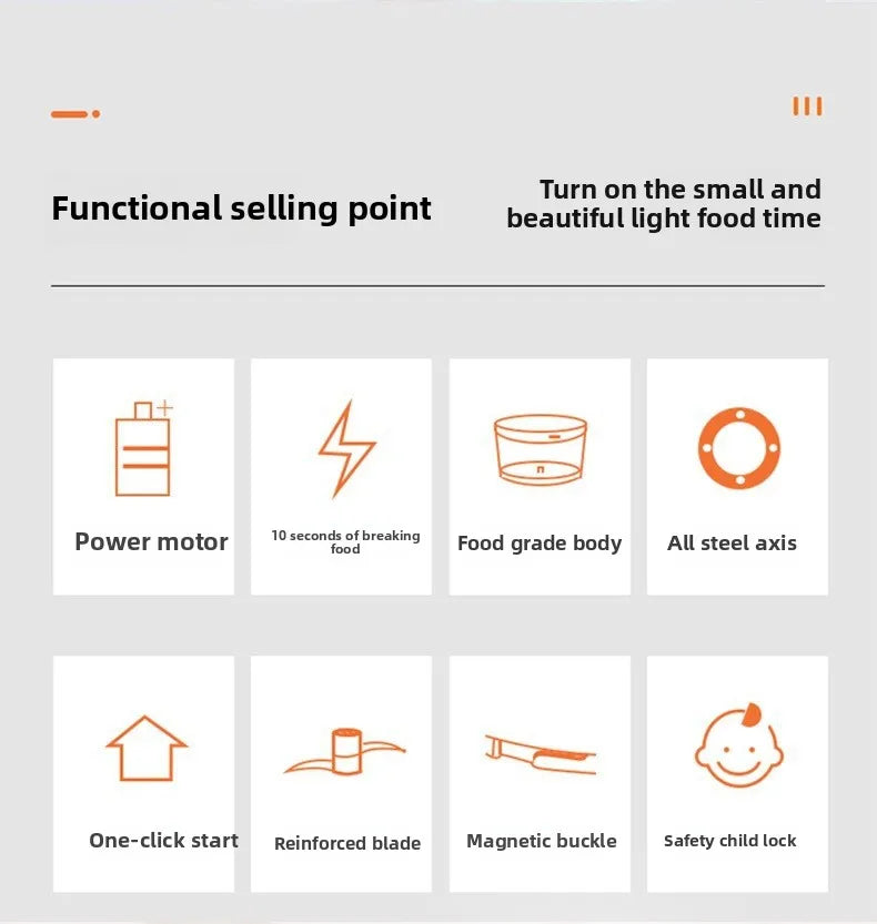 Mini Electric Garlic Chopper Meat Grinder Garlic Masher Machine Sturdy Durable Crushed Ginger Vegetable Crusher Baby Food Maker