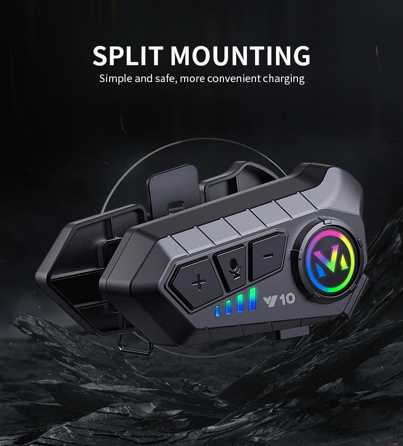 Helmet Bluetooth Earphones Y10 Waterproof Noise Reduction Motorcycle Earphones Soft Mac Helmet Earphones