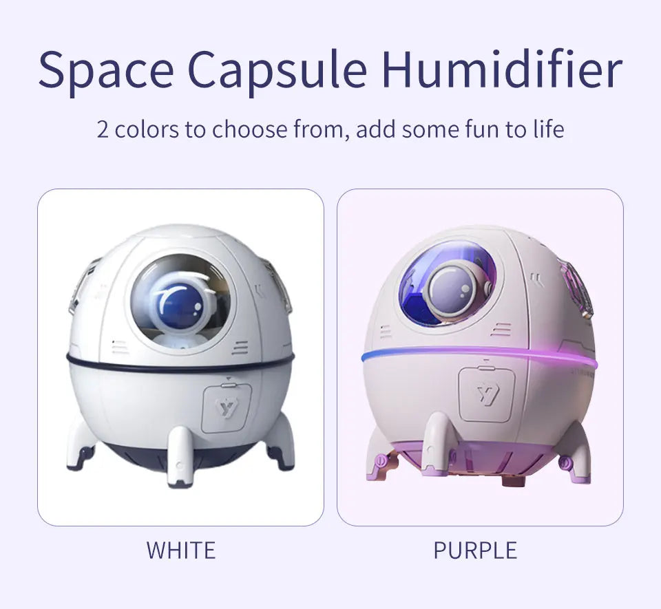 Rechargeable/USB Plug in LED Night Light Child Gift Astronauta Space Capsule Humidifier Bedroom Decor Room Atmosphere Lamp