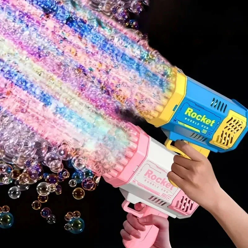 76 Hole Rocket Launcher Handheld Portable Electric Automatic Bubble Gun for Boys and Girls （Without Bubble Water）