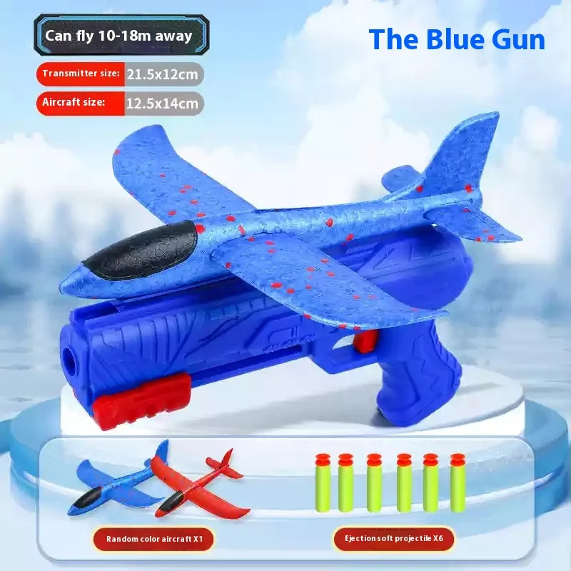 Airplane toy boy, rubber band powered fighter jet, hand thrown space model simulation, model assembly, handmade production