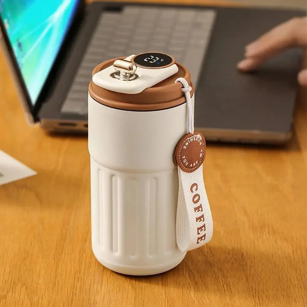 Vacuum Flask 450ML Thermal Water Bottle Creative Portable Coffee Thermos Cup Double Wall Digital Drinking Bottle Travel