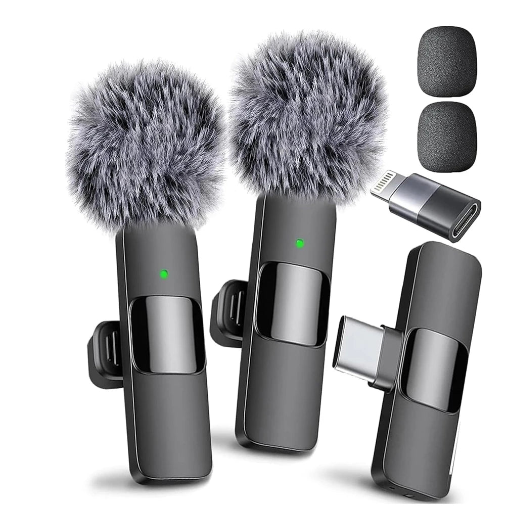 Video Record Microphone Noise Canceling Mini Microphone System 2.4G Intelligent Microphone for iPhone Computer Tablet Camera