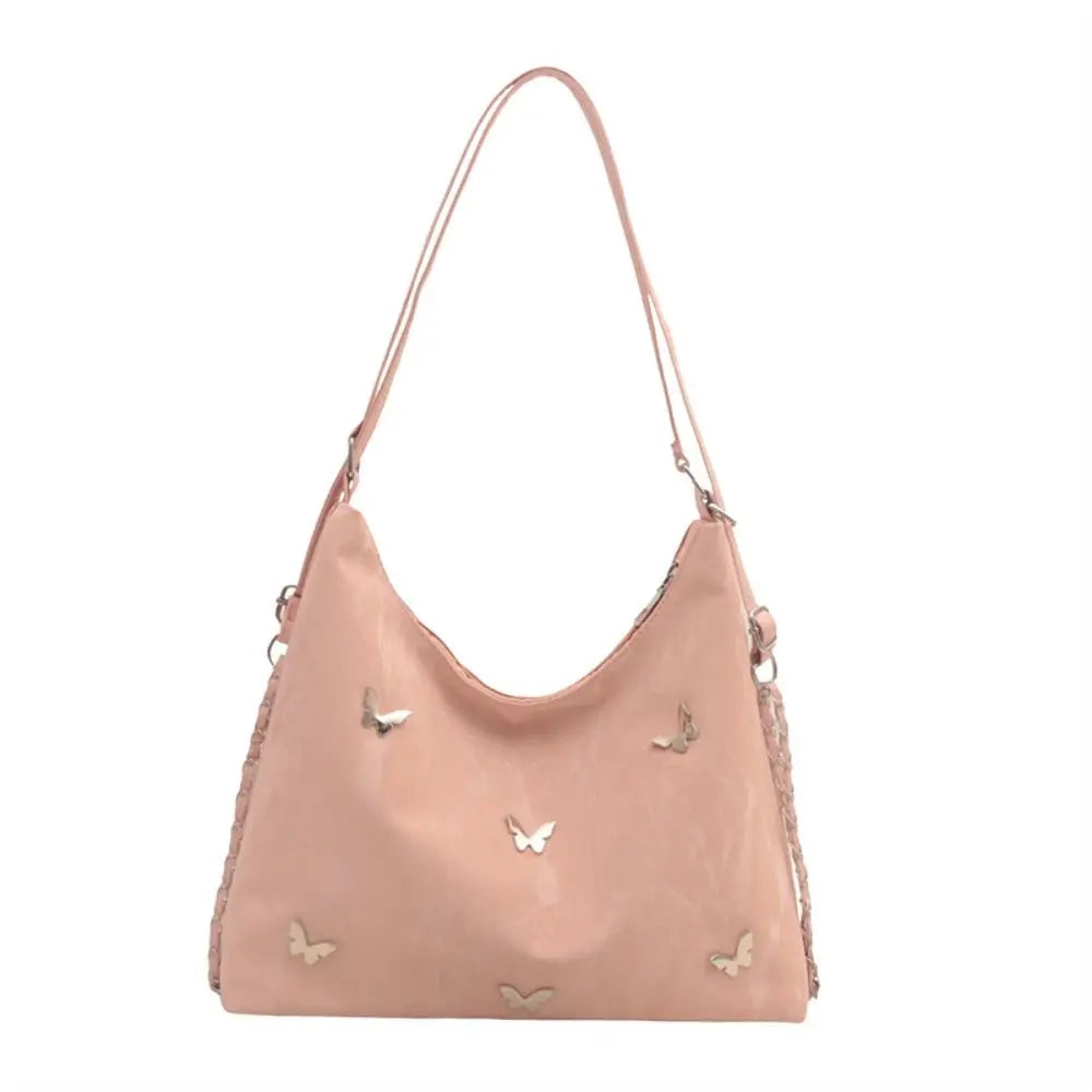 Simple Multifunctional Butterfly Shoulder Bag Y2K Mommy Bag Large Capacity Handbag Underarm Bag Storage Bag PU Backpack Students