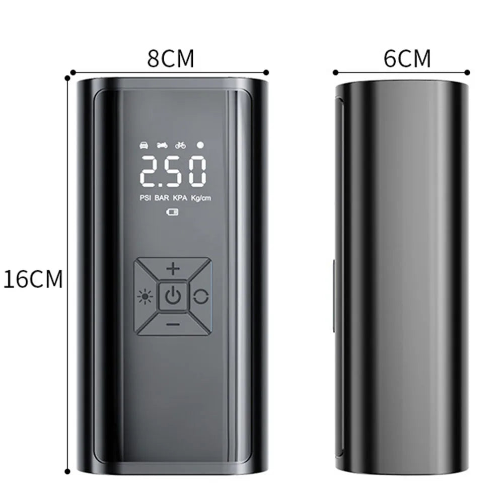 Digital Display Compressor Portable Tire Inflator Travel Use Usb Rechargeable Air Compressor Automotive Air Pump