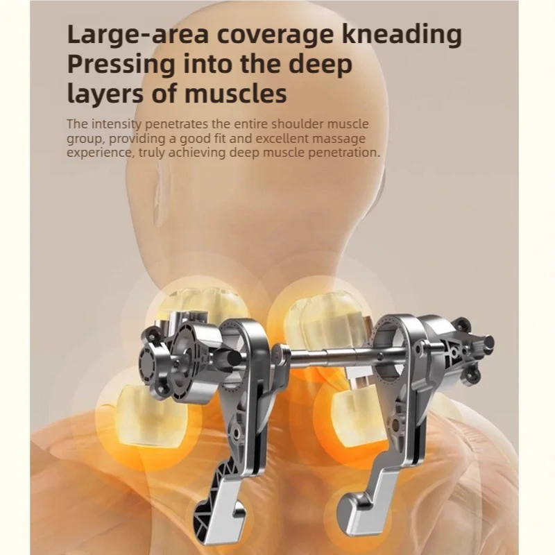 Wireless neck massager with hot compress function for pain relief deep tissue massage neck shoulder relaxation massage shawl