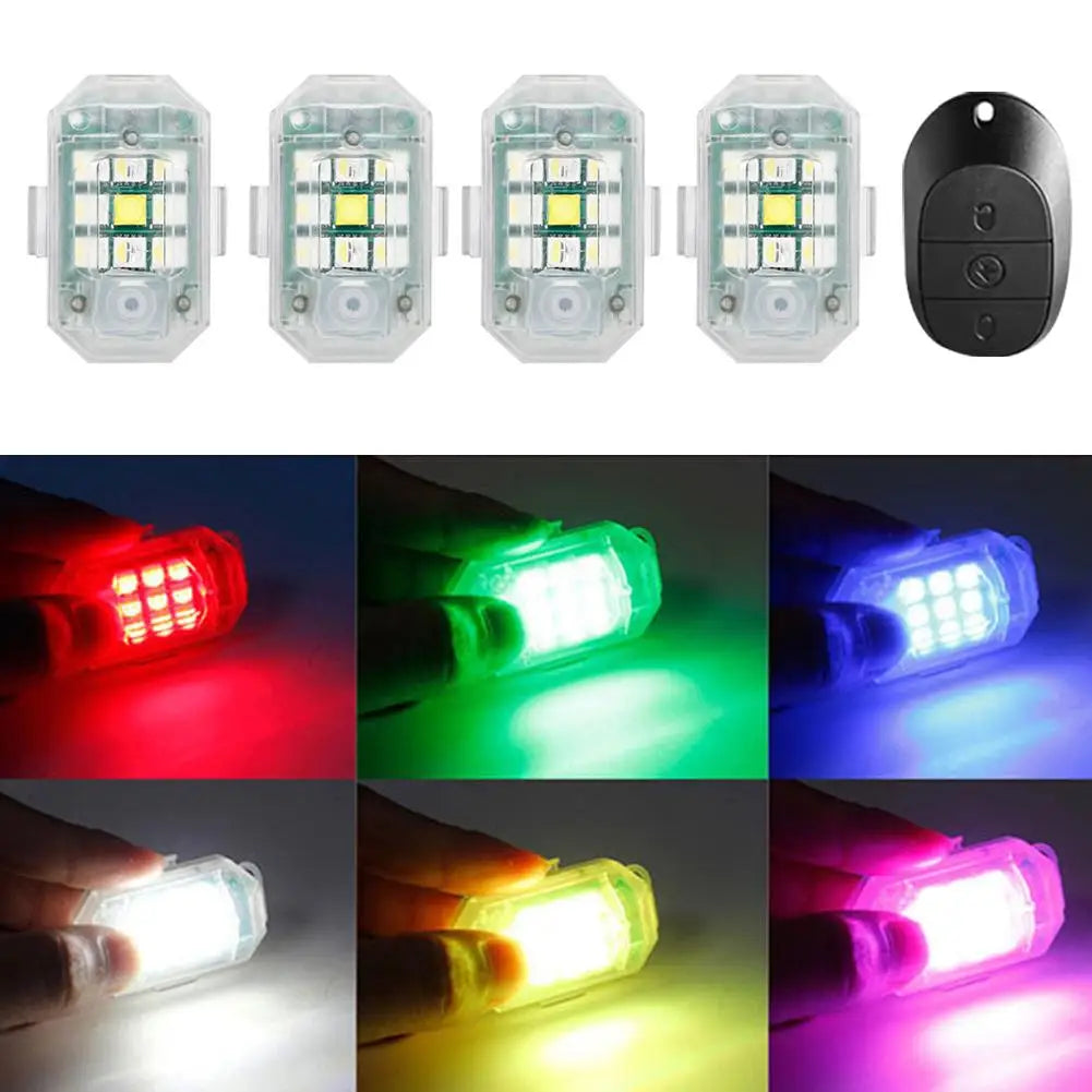 Motorcycle Wireless Led Strobe Light Remote Control Aircraft Light Navigation Warning Light Indicator For Car Bicycle Drone S0h9