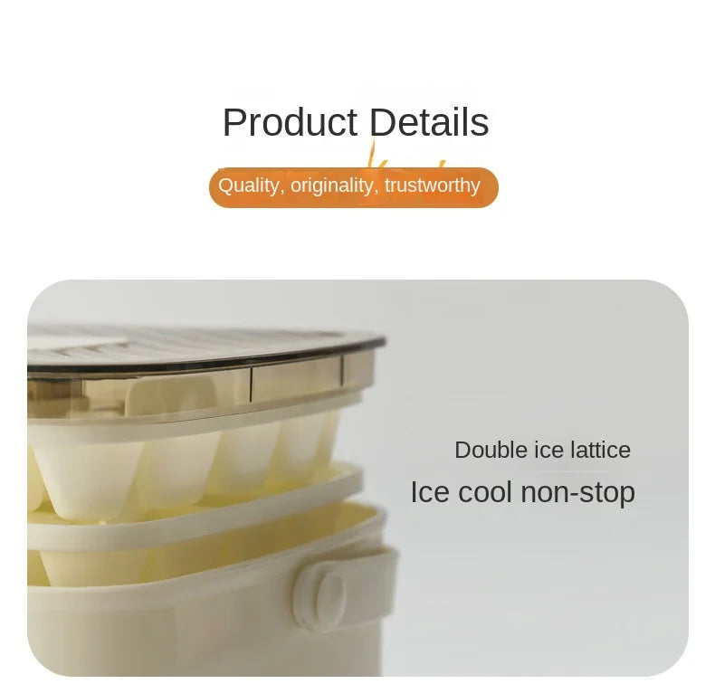 1PC ice making box press type ice mold easy to demold large capacity ice bucket camping home multifunctional ice maker