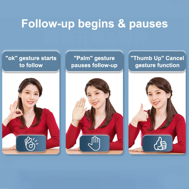 360° Rotation Gimbal Stabilizer AI Auto Face Tracking Phone Holder Desktop Tracking Gimbal With Remote For Live Vloging Video