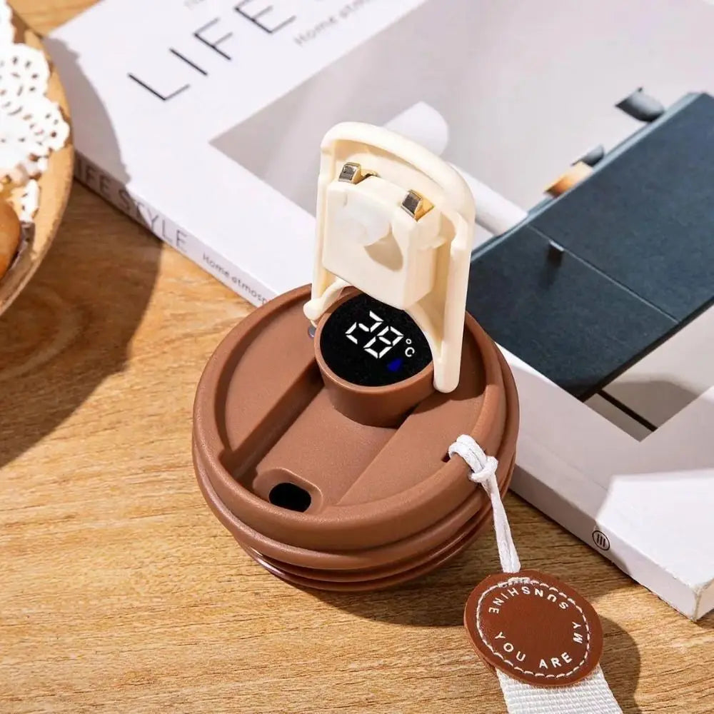 Vacuum Flask 450ML Thermal Water Bottle Creative Portable Coffee Thermos Cup Double Wall Digital Drinking Bottle Travel