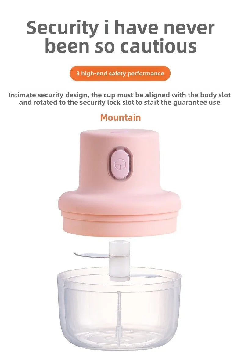 Mini Electric Garlic Chopper Meat Grinder Garlic Masher Machine Sturdy Durable Crushed Ginger Vegetable Crusher Baby Food Maker