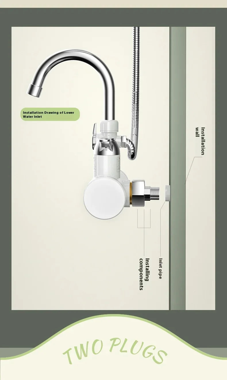 Bathrooms Shower Faucet with Sensor Electric Hot Flowing Kitchen Tap Water Heater Heating Tankless Portable for Kitchen Bathroom