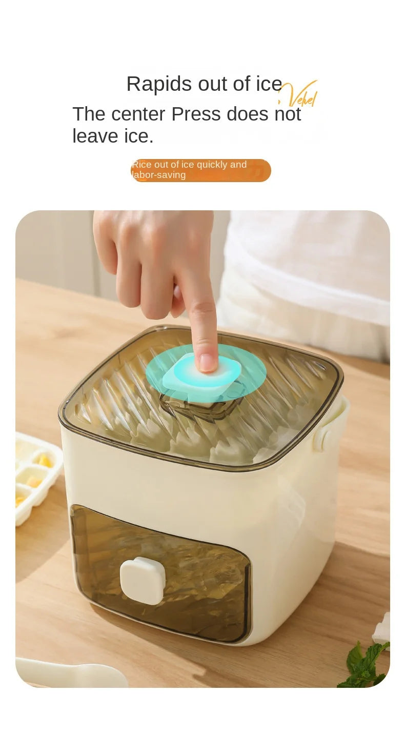 1PC ice making box press type ice mold easy to demold large capacity ice bucket camping home multifunctional ice maker