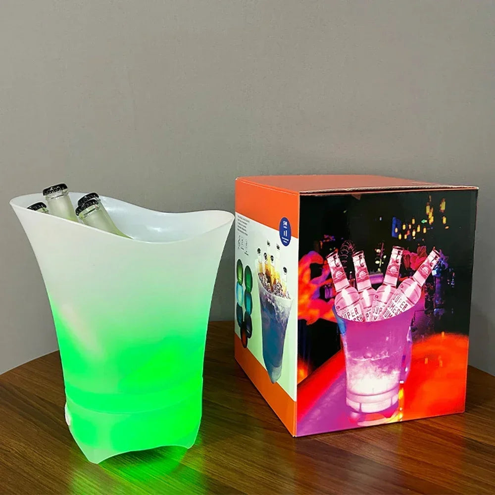 Bluetooth Light-emitting Ice Bucket LED Light Portable Small Audio Beer Bucket Camping Ice Buckets Bar Barware Atmosphere Props
