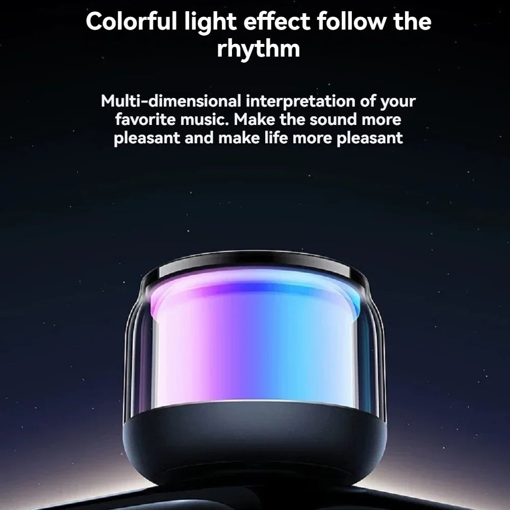 Mini Compact TWS Wireless Bluetooth 360° Speaker Soundbar with LED Lights for Travel Outdoor Activity And Home Use