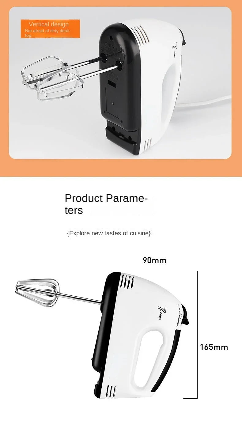Handheld electric egg beater Blender household automatic mixer egg white and cream beater mini 7-speed Frother for milk Coffee