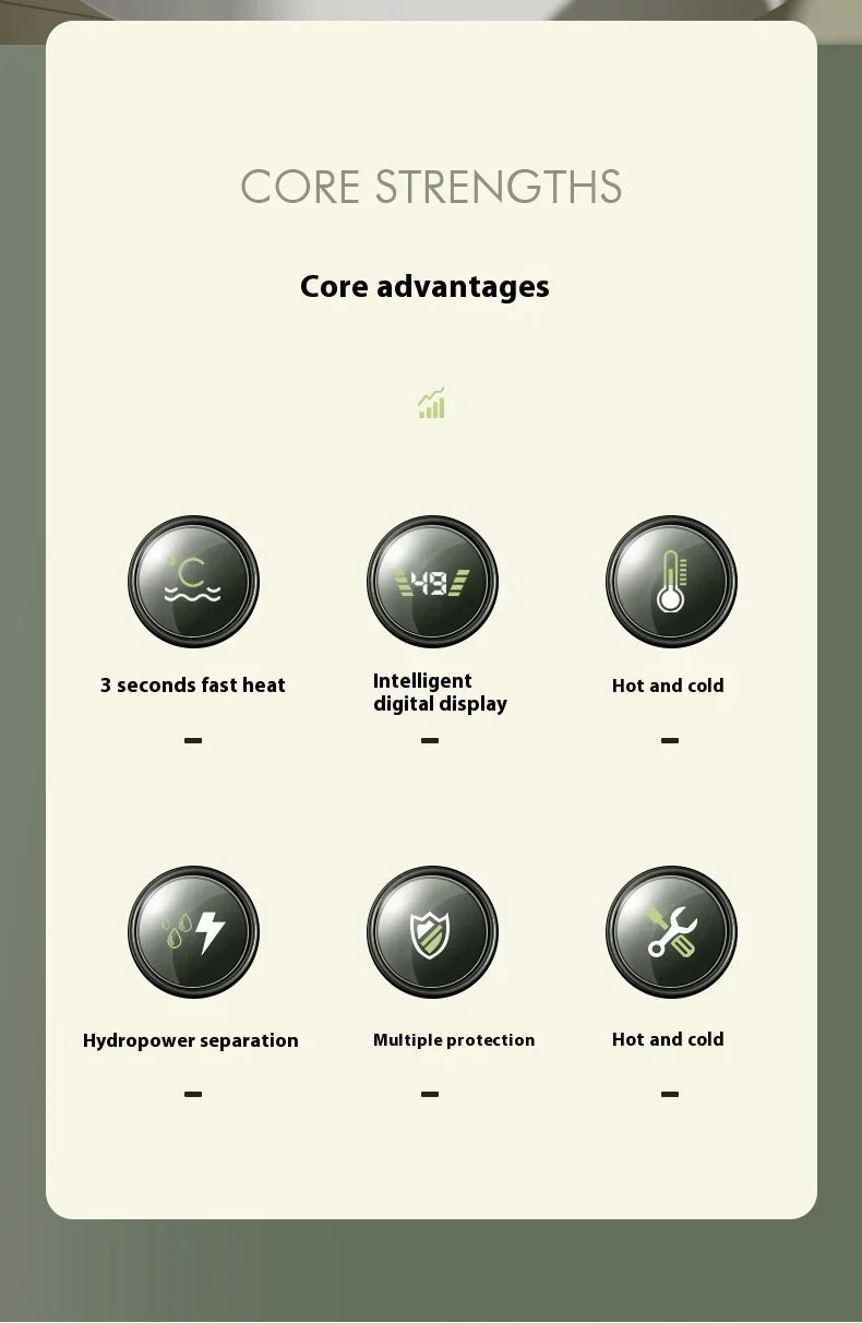 Bathrooms Shower Faucet with Sensor Electric Hot Flowing Kitchen Tap Water Heater Heating Tankless Portable for Kitchen Bathroom