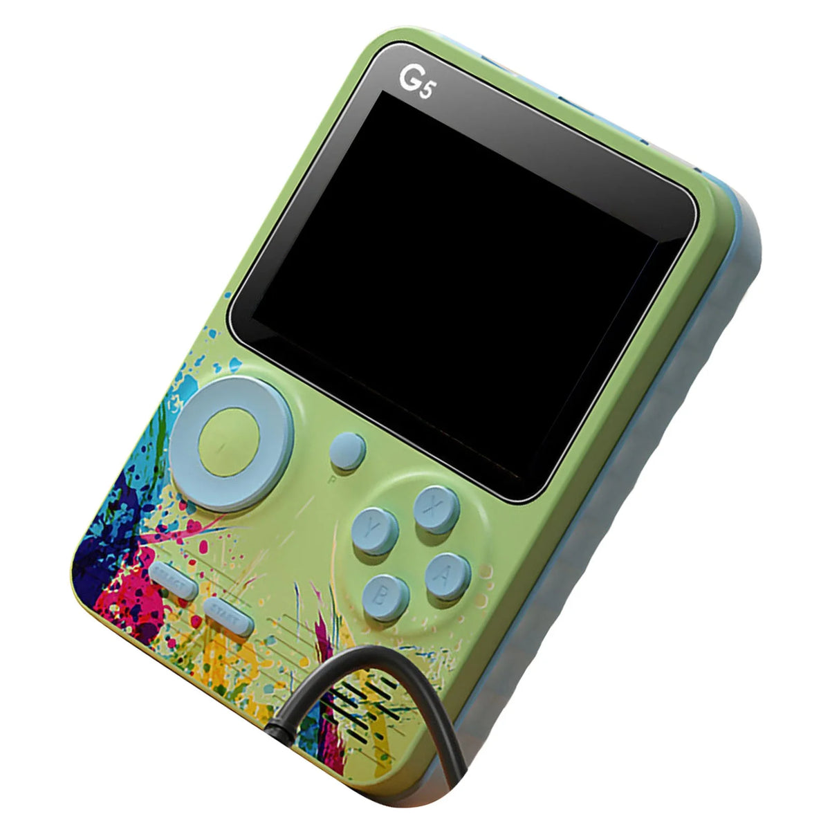 G5 Handheld Game Console 3.0in Screen Handheld Gaming Device Supports Memory Card Expansion and 2 Players GameColorful Green