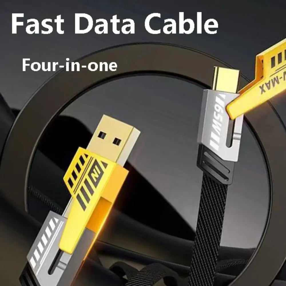 Four-in-one Fast Data Cable Multi-function Fast Charging Mecha Data Cable USB Type C PD Dual Type-C Extension Cable