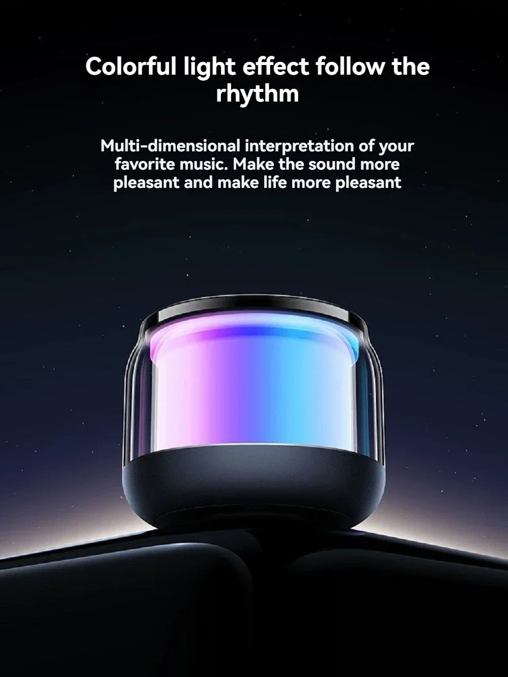 Mini Compact TWS Wireless Bluetooth 360° Speaker Soundbar with LED Lights for Travel Outdoor Activity And Home Use