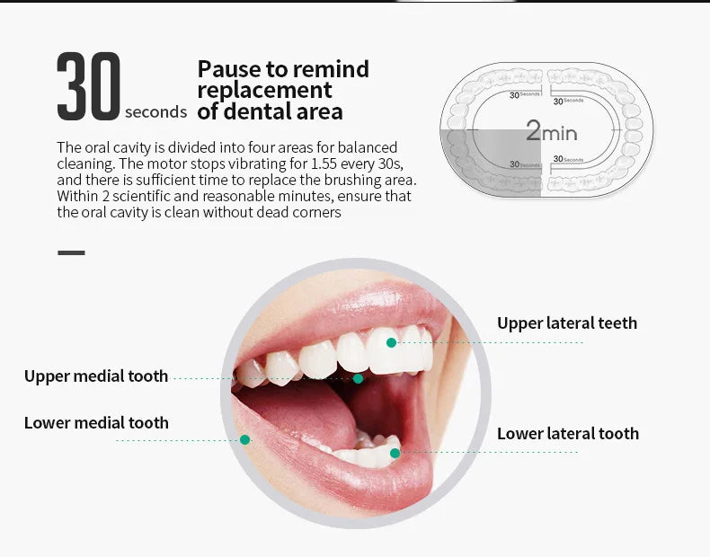 6 Clean Modes Sonic Electric Toothbrush USB Rechargeable Massage Relax Tooth Brush Adult Washable Teeth Whitening Cleaning Brush