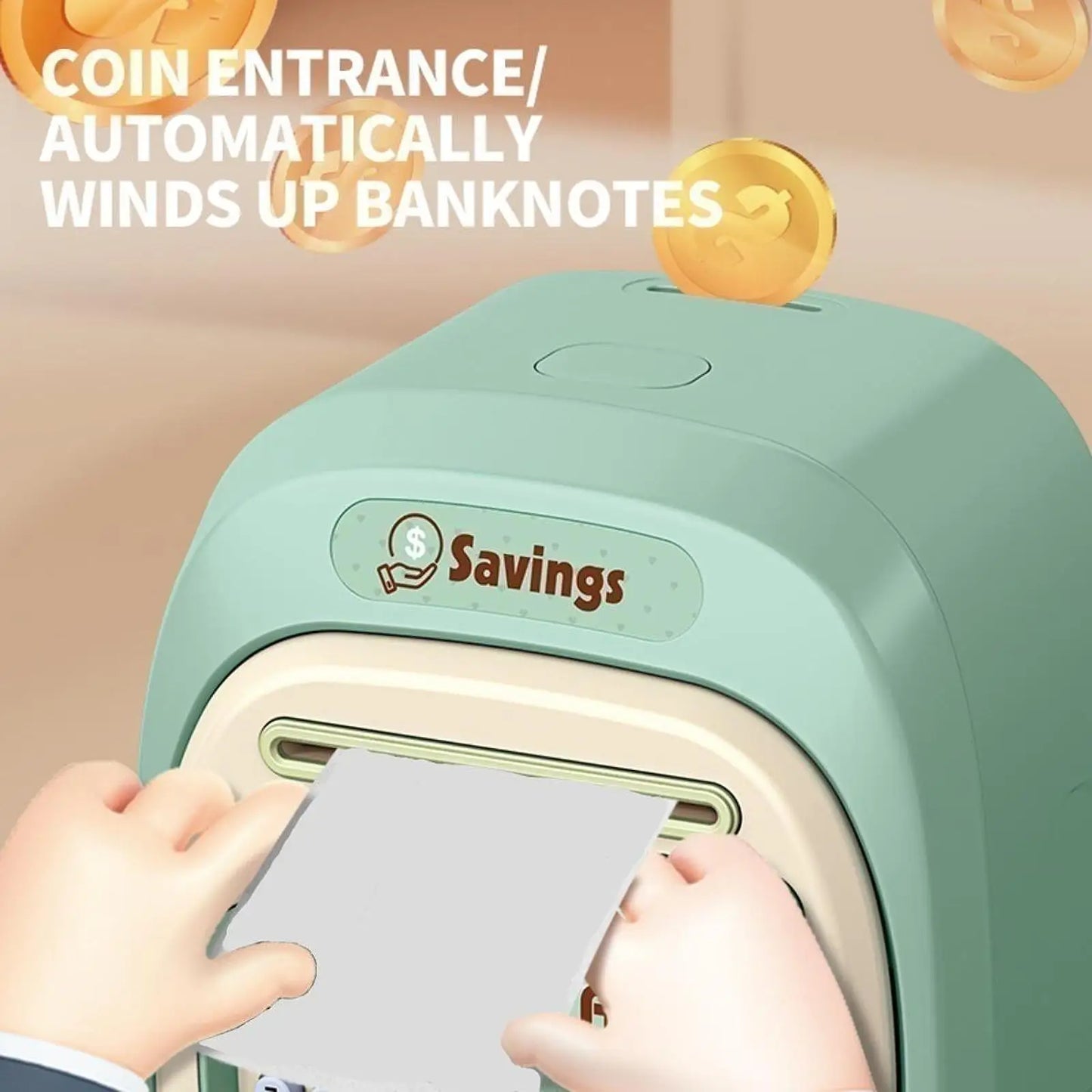 Electronic Piggy Bank, Double Mode Password Automatic Roll Cute Large Capacity