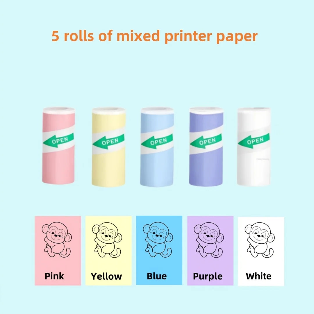 Mini Printer, Inkless Sticker Maker, Free Cut Small Pocket Printer, Wireless Mini Sticker Printer, Portable Thermal Printer