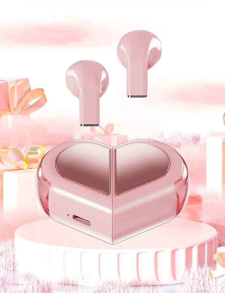 K520 wireless earphones stereo earbuds with rotatable heart-shaped low latency charger suitable for mobile phones and tablets