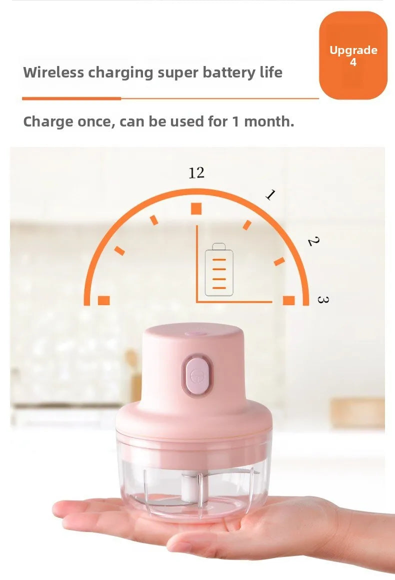 Mini Electric Garlic Chopper Meat Grinder Garlic Masher Machine Sturdy Durable Crushed Ginger Vegetable Crusher Baby Food Maker