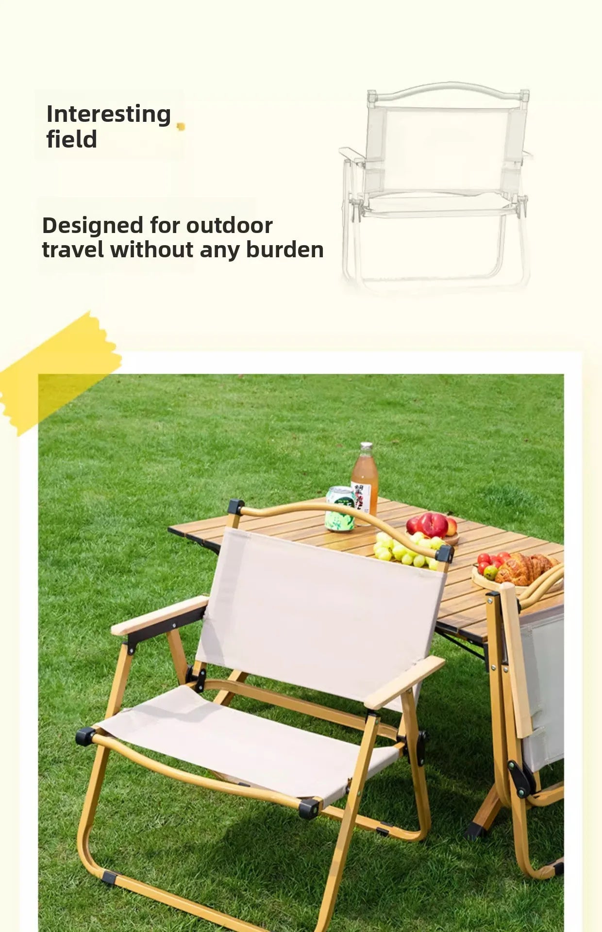 Outdoor folding chair Kermit chair camping fishing stool beach chair folding portable stool table and chair