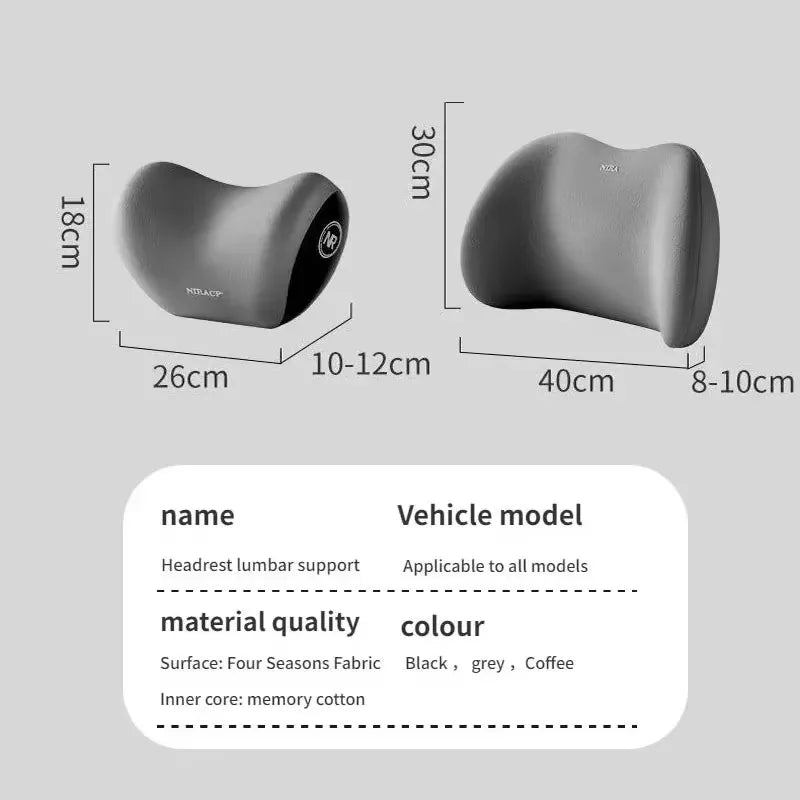Memory Foam Car Neck Cushion Auto Lumbar Support For Car Supplies Universal Neck Pillow Waist Cushion Seat Car Accessories