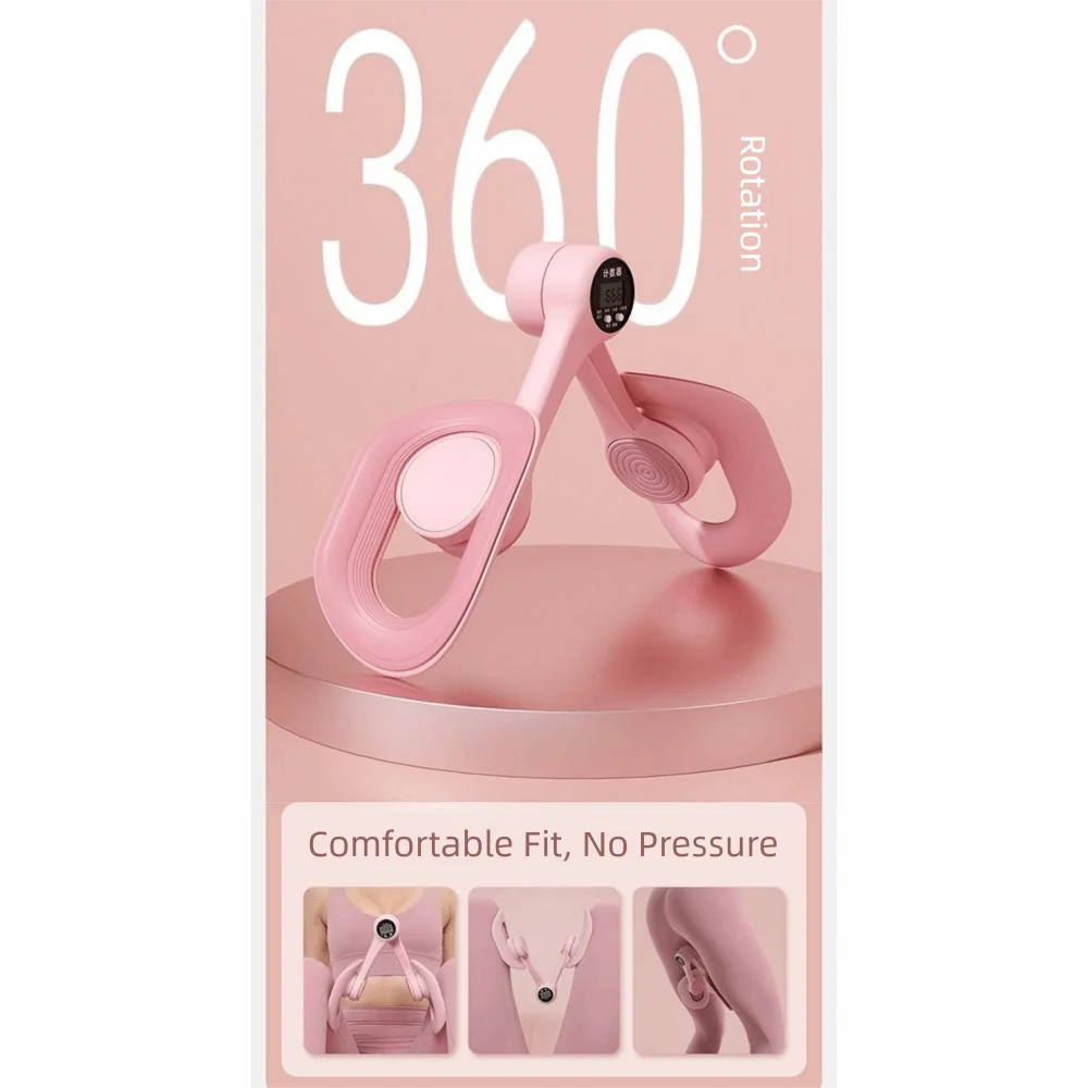 Non-Slip Thigh Master with Counter 360° Rotatable LCD Display Pelvic Floor Muscle Trainer Portable Ergonomic Shape