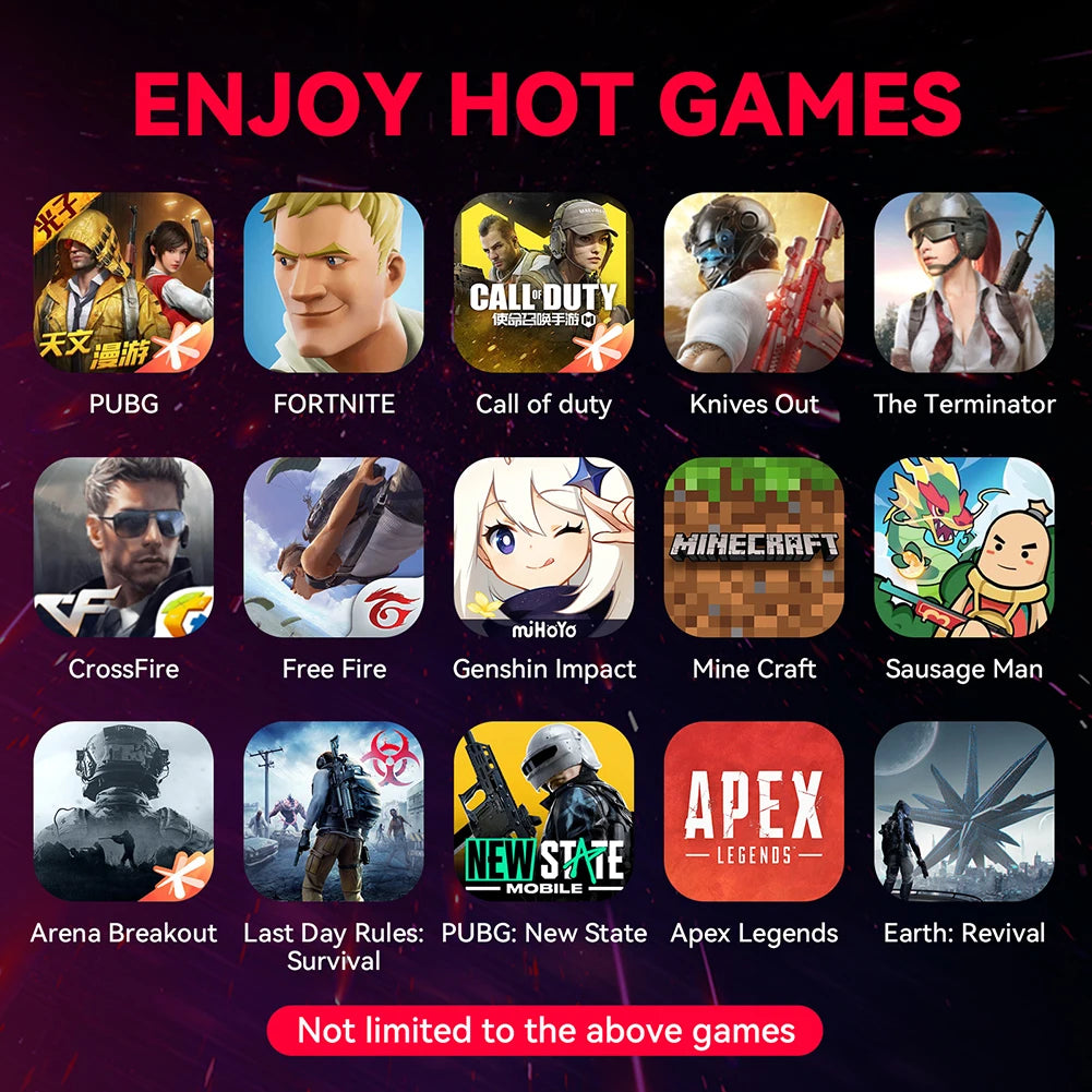 5 in 1 Mobile Game Converter Keyboard Mouse Gaming Set BT 5.3 for PUBG Gaming Keyboard and Mouse Combo for Android iOS System