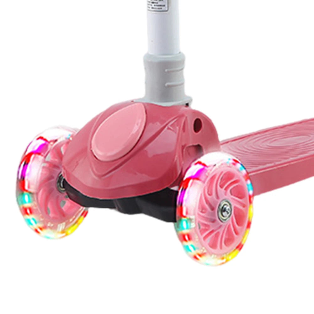 Kick Scooter Light-Up Wheels 3 Wheel Scooter Adjustable Height Kids Push Scooter Non-Slip Deck for Children Ages 3-10